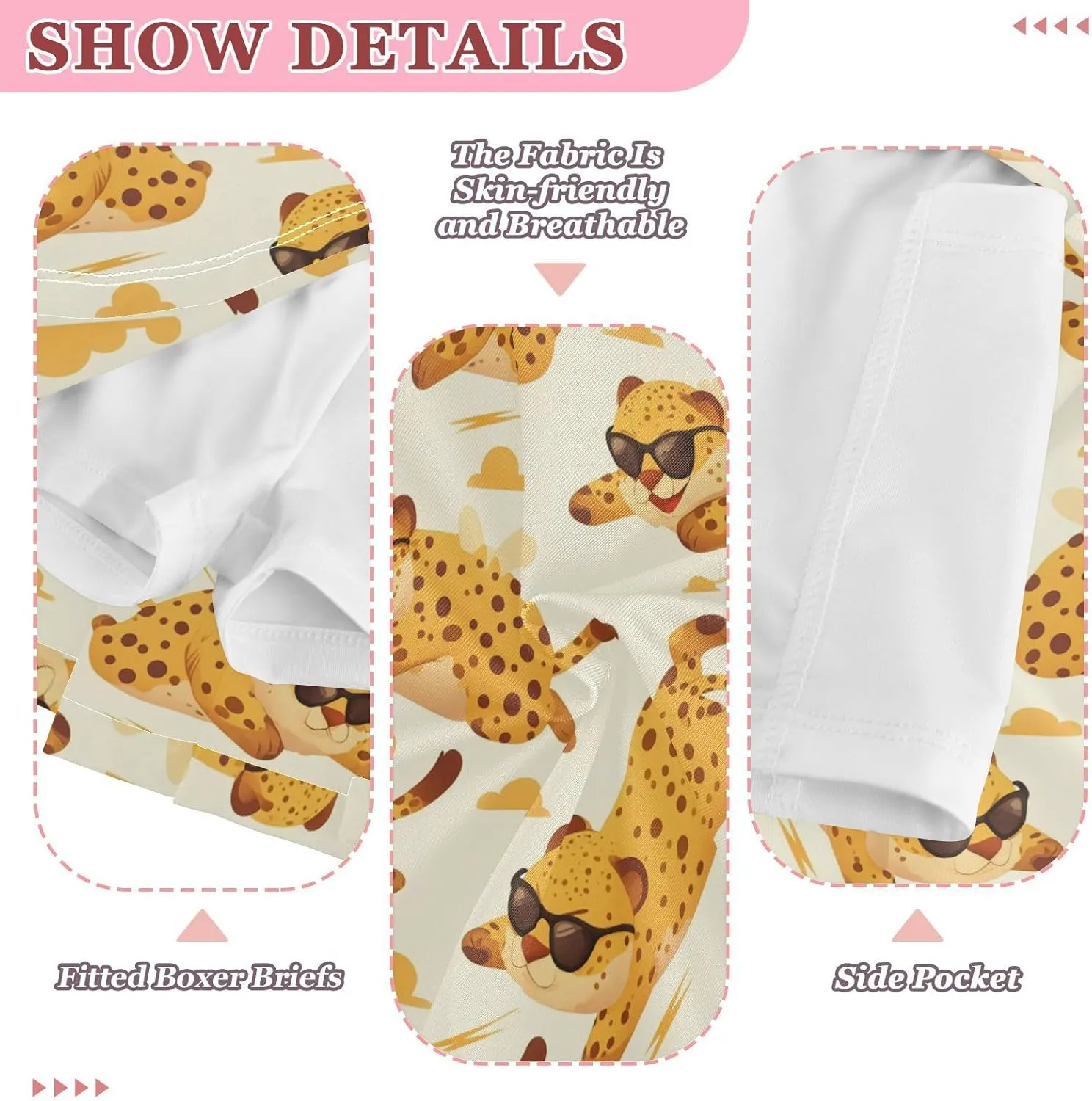 visesunny Girls Flowy Pleated Skirt Fat Cheetah Sunglasses Tennis Golf Fashion Short Skorts for Casual Dance Outfit