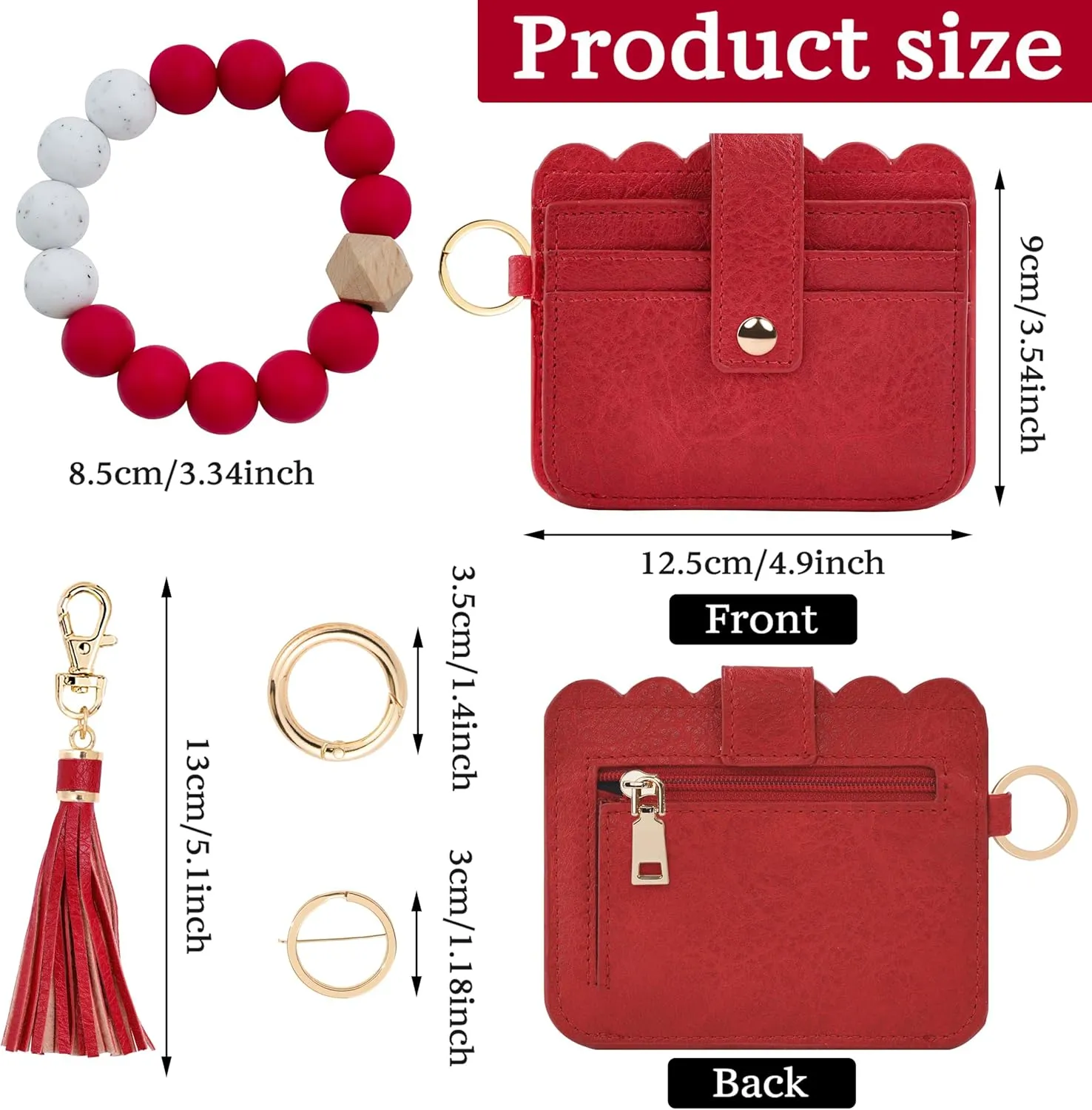 Wallet Keychain Wristlet for Women RFID Card Holder Keychain Key Chain Wallet Key Ring with Wrist Wallet for Women