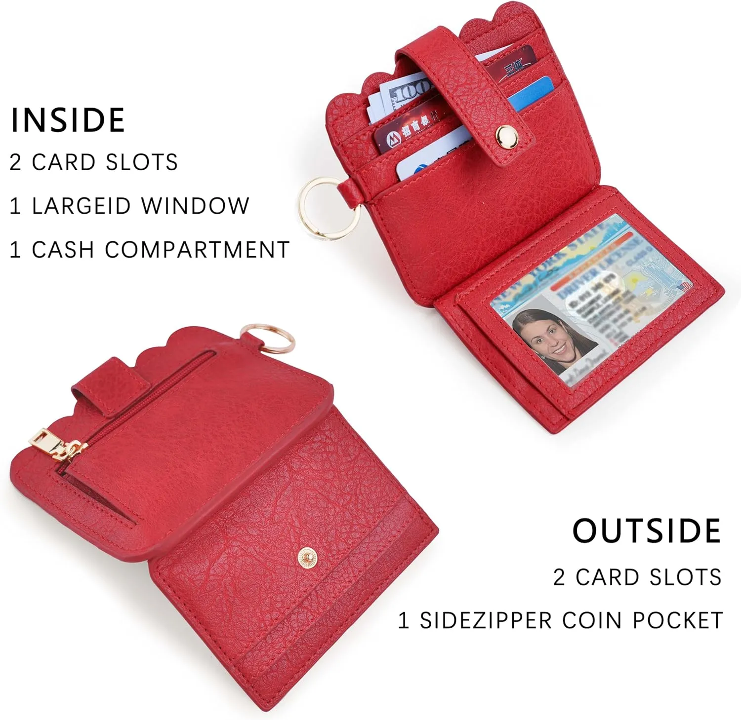 Wallet Keychain Wristlet for Women RFID Card Holder Keychain Key Chain Wallet Key Ring with Wrist Wallet for Women