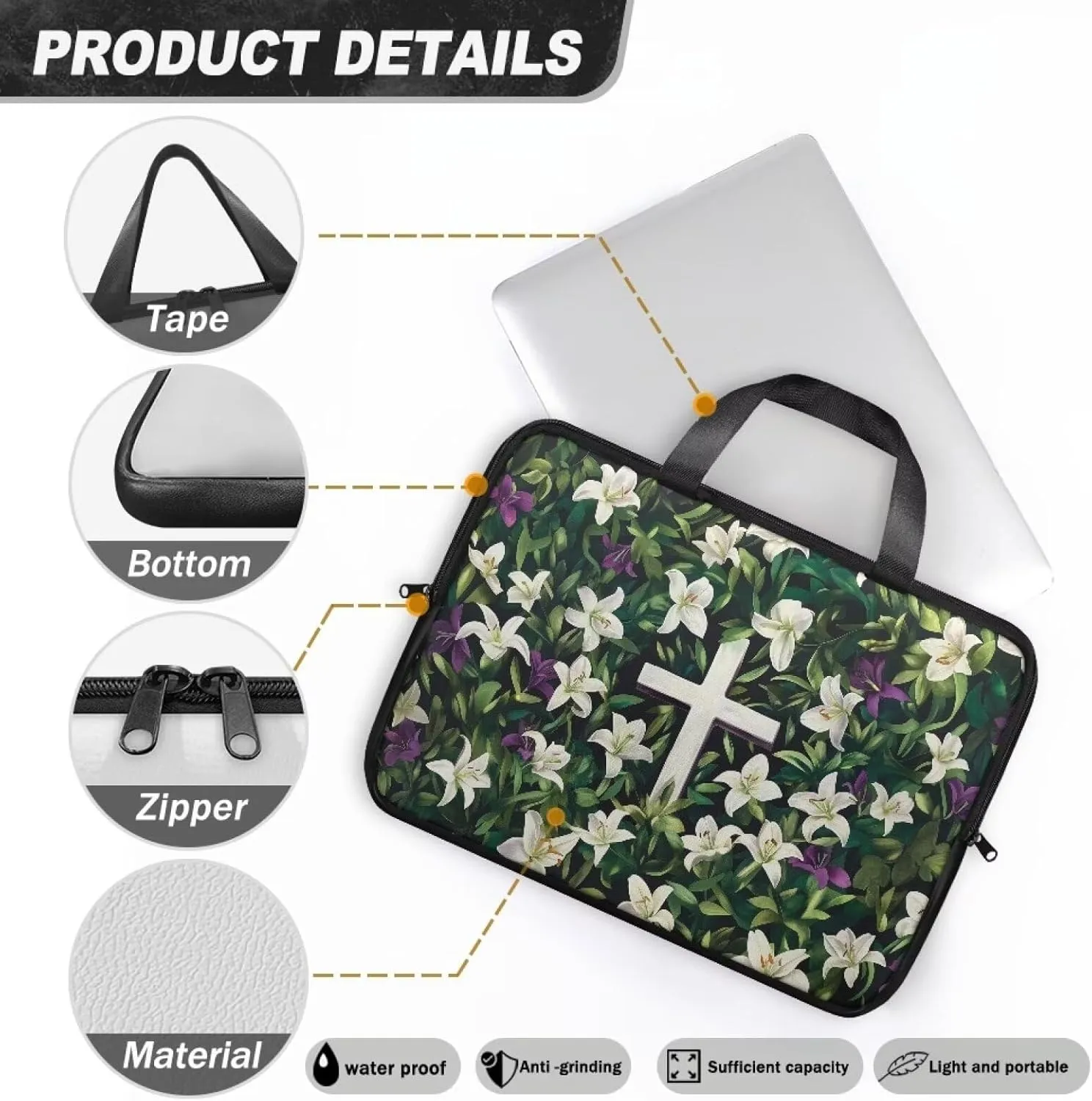 Water-Resistant Laptop Bag Leather Womens Laptop Carrying Case 10 12 13 15 17inch