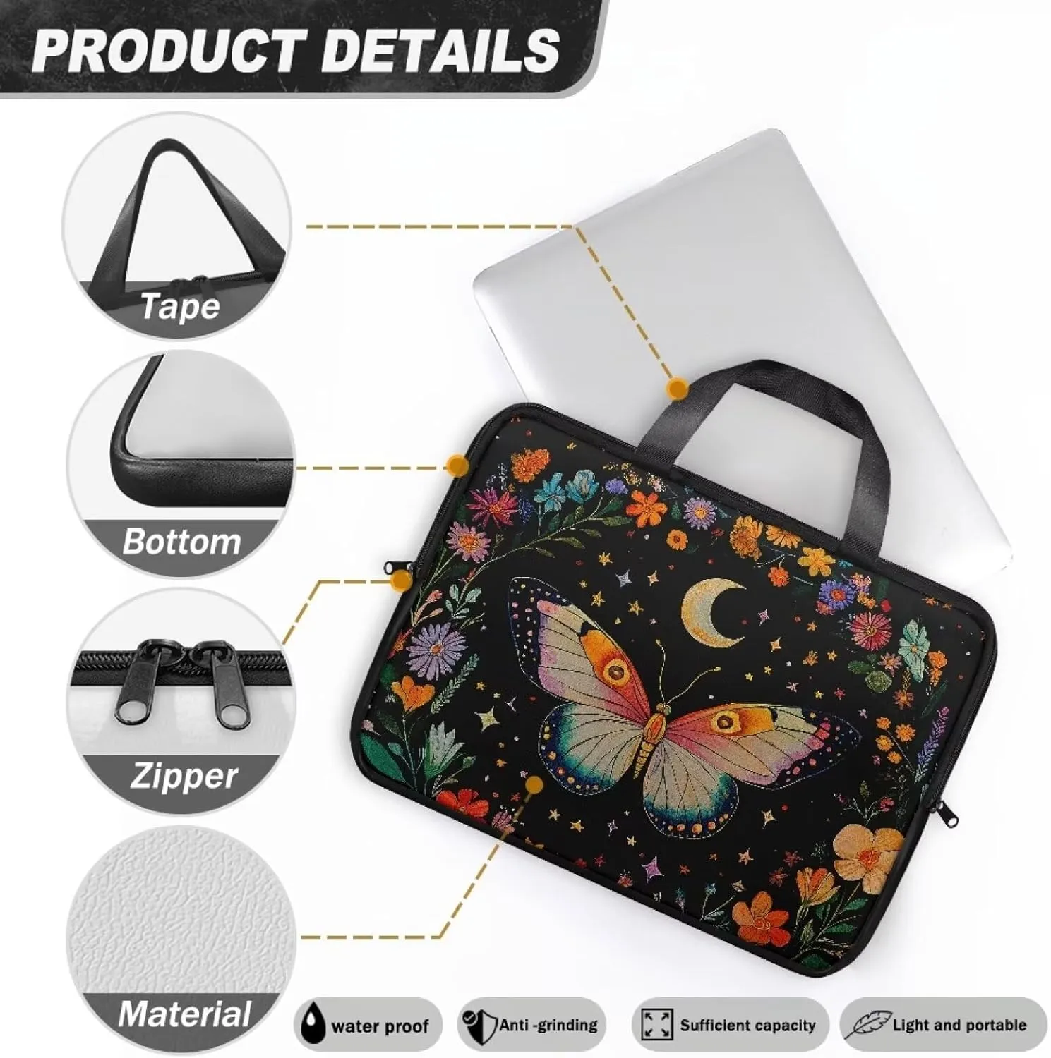 Water-Resistant Laptop Bag Leather Womens Laptop Carrying Case 10 12 13 15 17inch