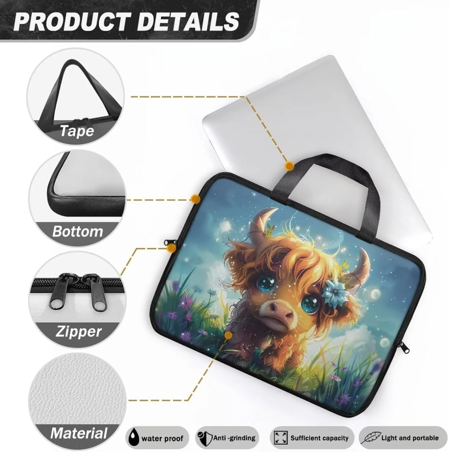 Water-Resistant Laptop Bag Leather Womens Laptop Carrying Case 10 12 13 15 17inch