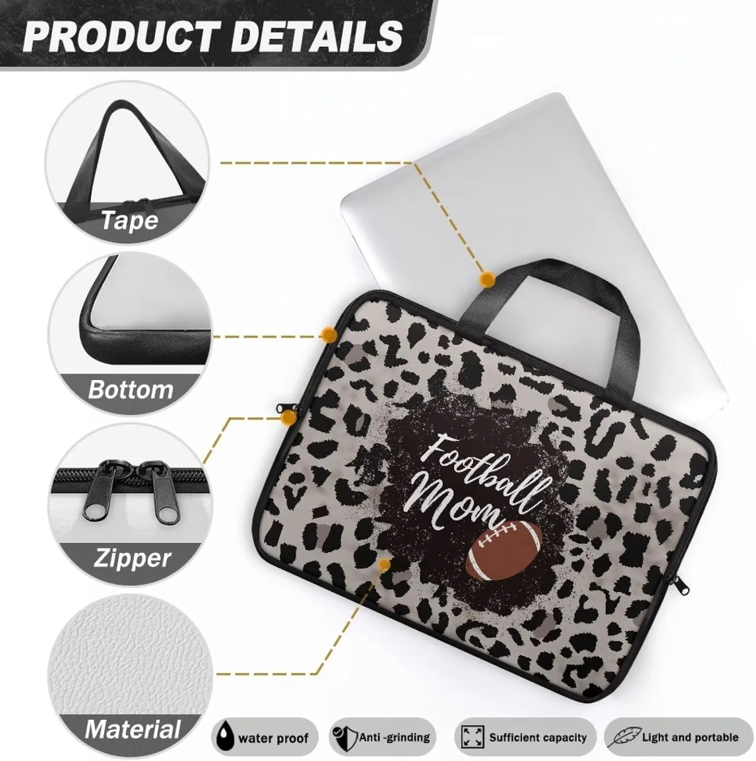 Water-Resistant Laptop Bag Leather Womens Laptop Carrying Case 10 12 13 15 17inch
