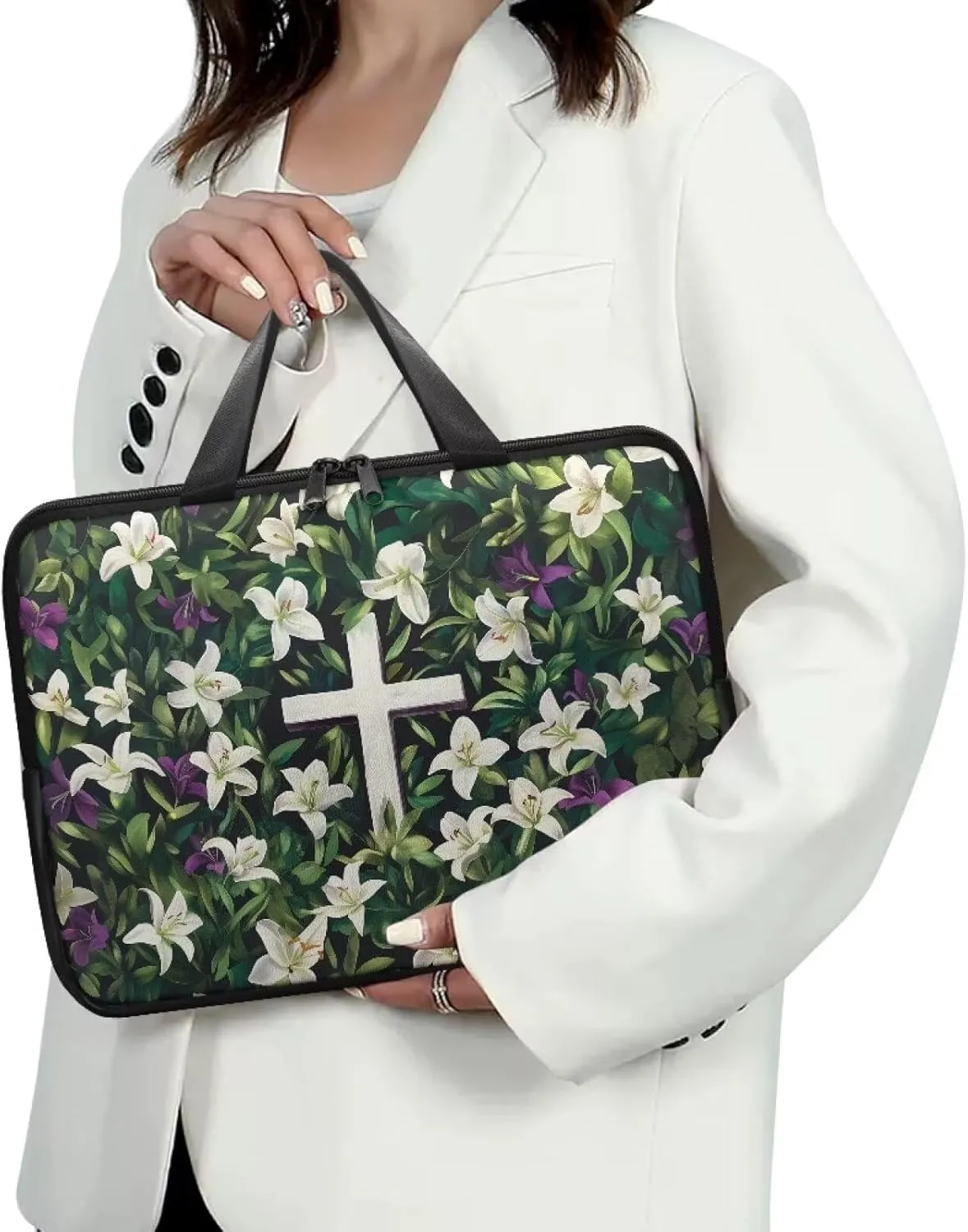 Water-Resistant Laptop Bag Leather Womens Laptop Carrying Case 10 12 13 15 17inch