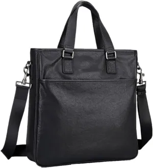 Water Resistant Leather Satchel Bag Retro Shoulder For Office Business Travel CollegeLarge Computer Laptop