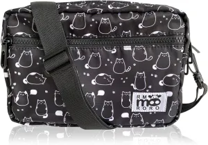 Water Resistant Messenger Bag Crossbody Sling Purse Multi Pockets for hiking travel sports Floral
