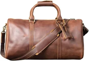 Waterproof Vintage Genuine Laptop Briefcase Business Men's Leather Messenger Bag Satchel