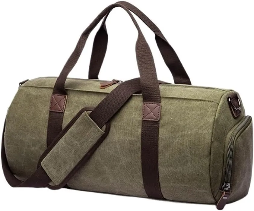 Waterproof Vintage Large Overnight Bag For Men Carry on Canvas Travel Duffel Bags With Suitcase Handle