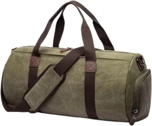 Waterproof Vintage Large Overnight Bag For Men Carry on Canvas Travel Duffel Bags With Suitcase Handle