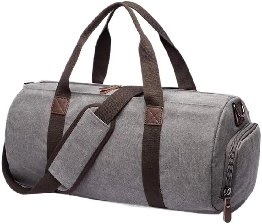 Waterproof Vintage Large Overnight Bag For Men Carry on Canvas Travel Duffel Bags With Suitcase Handle