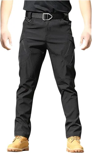 WENKOMG1 Military Pants for Men,Wear Resistance Solid/Camouflage Cargo Pants Ripstop Multi-Functional Tactical Pants