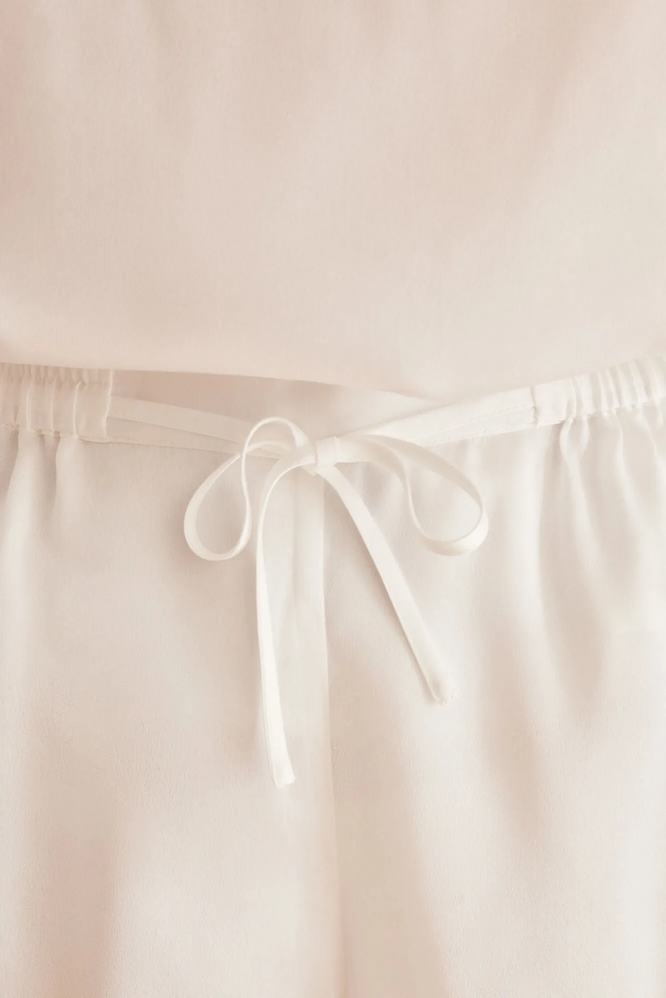 White short satin pyjamas