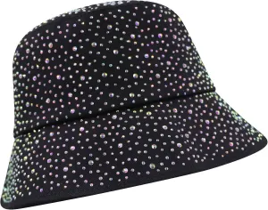 Women Bling Bucket Hat Studded Sparkle Shiny Crystal Bucket Sun Hat Packable Summer Outdoor Cap for Girls Teens Travel