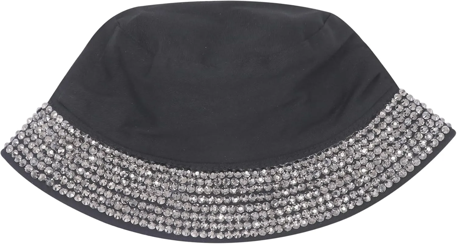 Women Bling Bucket Hat Studded Sparkle Shiny Crystal Bucket Sun Hat Packable Summer Outdoor Cap for Girls Teens Travel