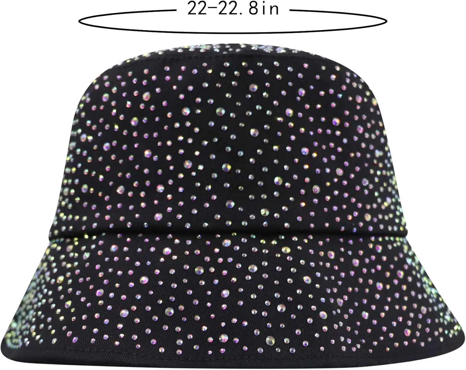 Women Bling Bucket Hat Studded Sparkle Shiny Crystal Bucket Sun Hat Packable Summer Outdoor Cap for Girls Teens Travel