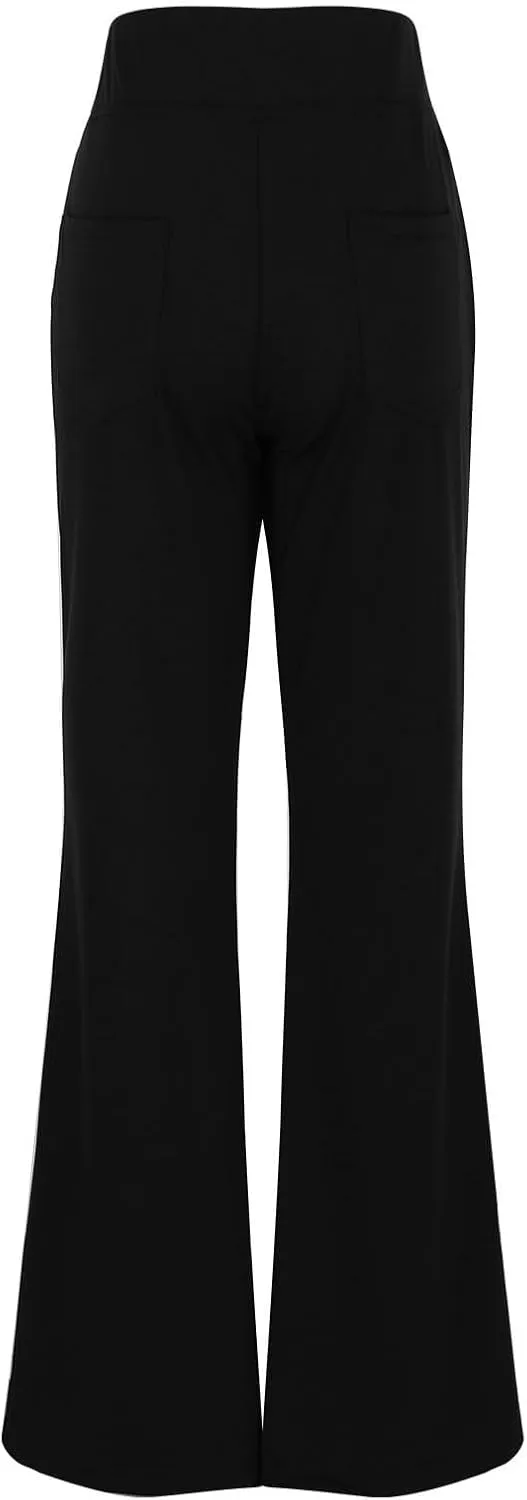 Women Bootcut Dress Pants Stretchy Work Business Office Casual Pull On Elastic Waist Trousers Slacks with Pockets