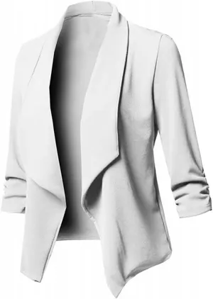 Women Business Blazers 2023 Trendy Casual Cropped Blazer Jacket Petite Open Front Office Cardigan Stylish Womens Coats