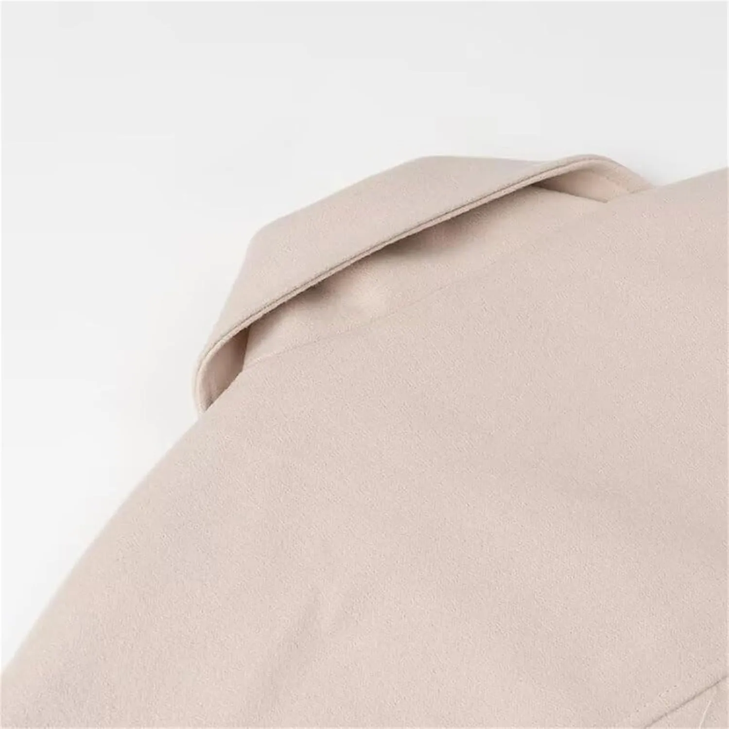 Women Cropped Wool Coats, Fall Winter Casual Business Wool Blend Coat, Solid Blazer Coat