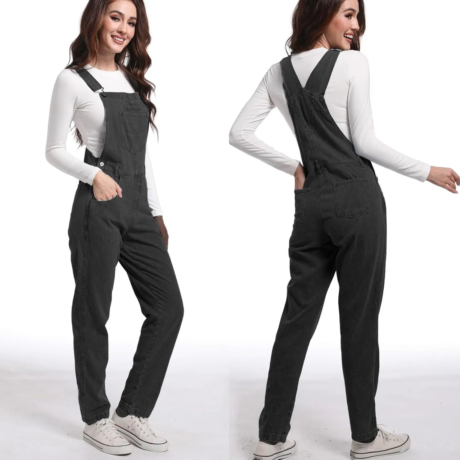 Women Denim Overalls Jean Bib 90s Retro Dungaree Ladies Loose Fit Fashion Cotton Casual Relaxed Jumpsuit