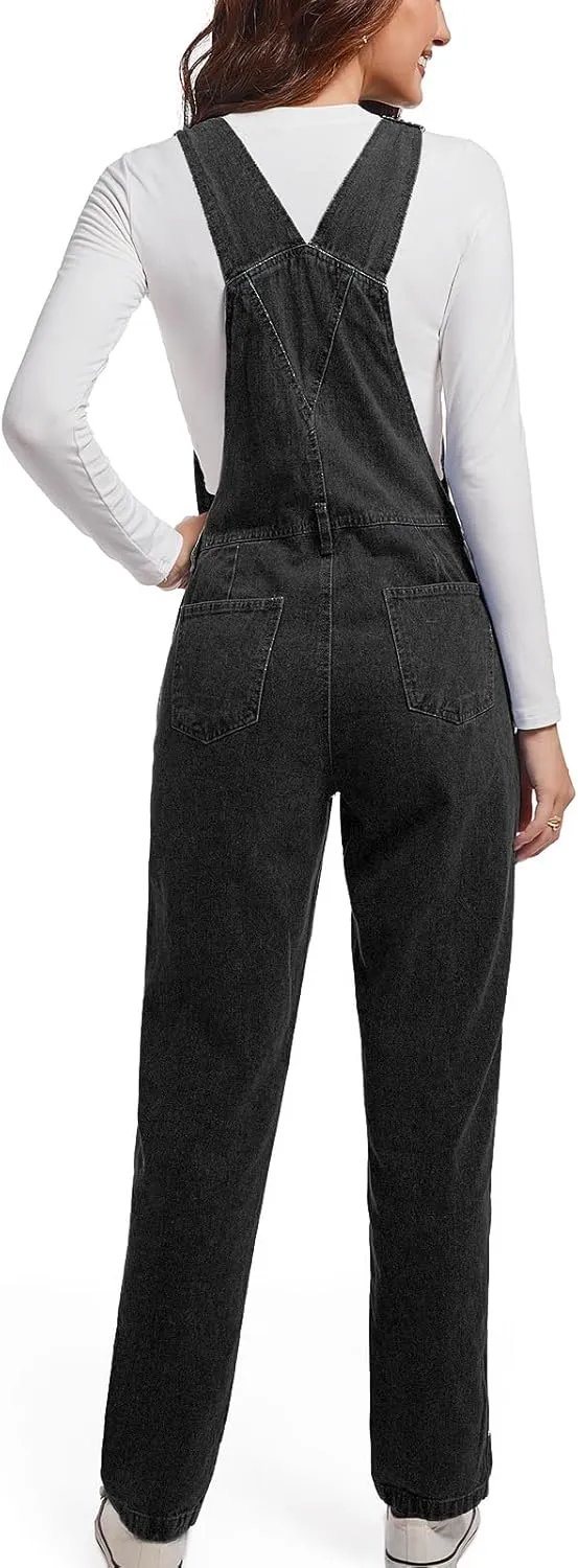 Women Denim Overalls Jean Bib 90s Retro Dungaree Ladies Loose Fit Fashion Cotton Casual Relaxed Jumpsuit