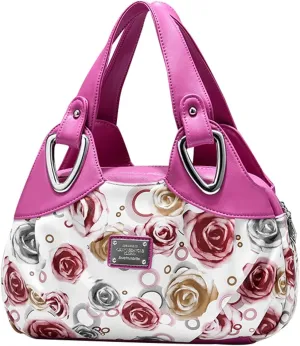Women Fashion Handbag Flower Pattern Hobo Bag Water Resistant Polyurethane Bags