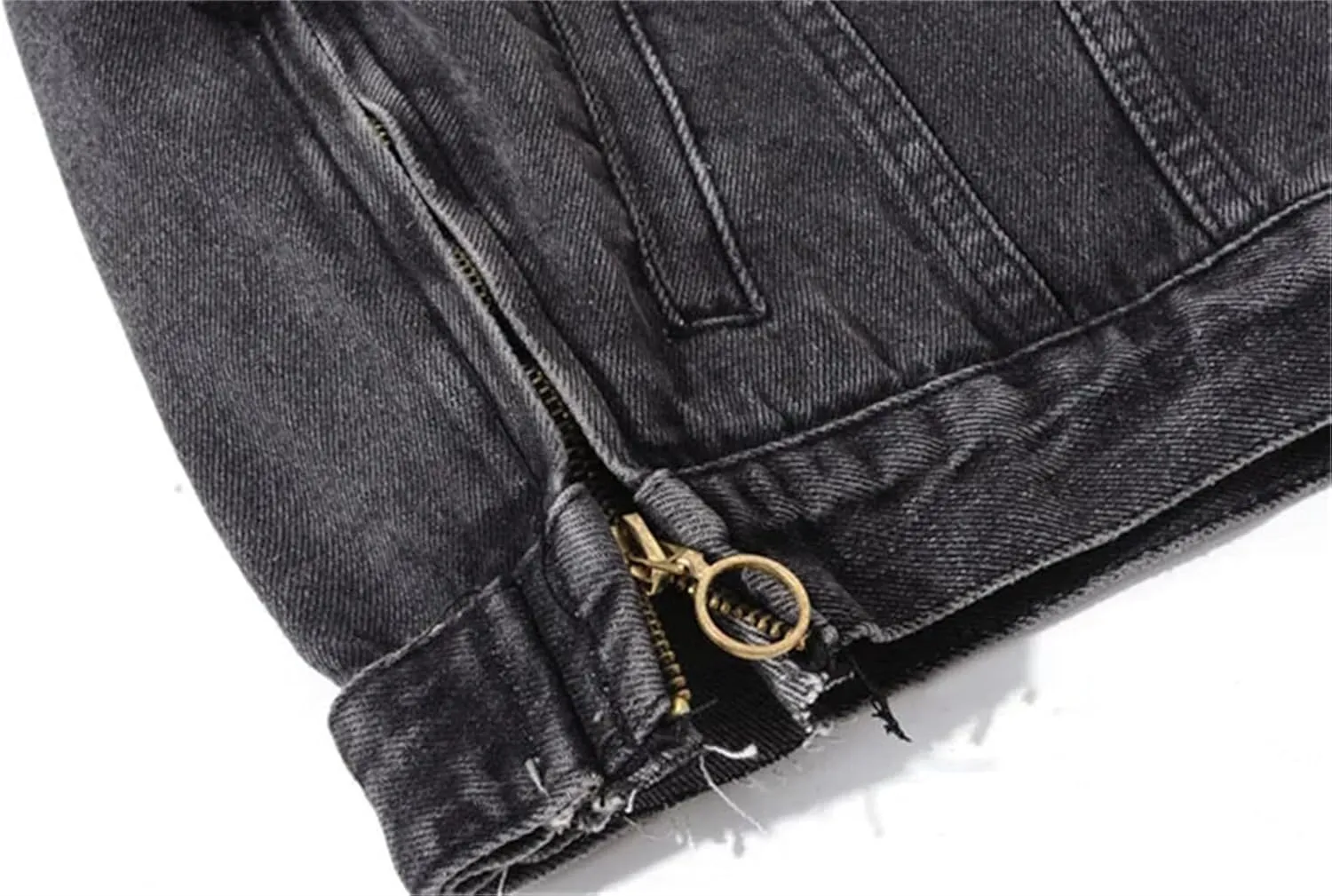 Women Fur Collar Removable Fur Liner Denim Jacket Winter Thick Warm Vintage Jean Jackets