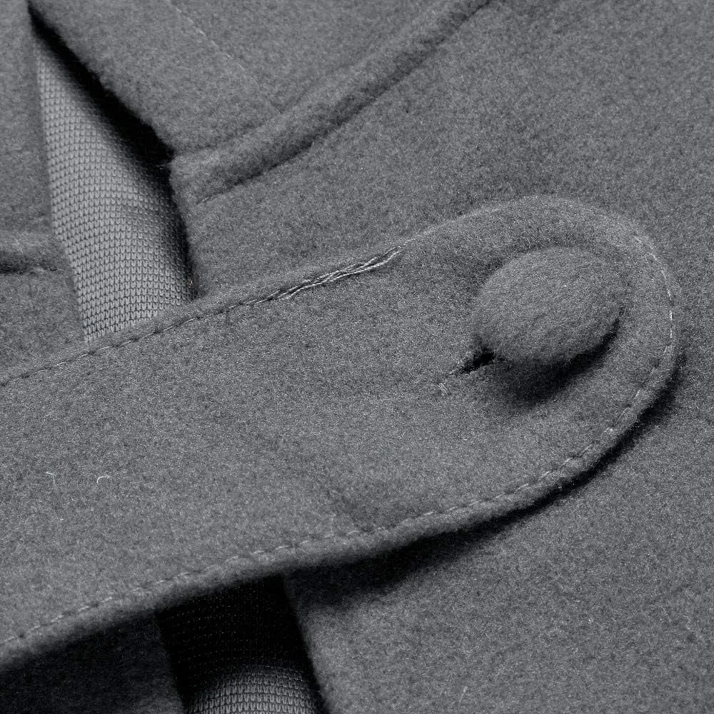 Women Hooded Cape Winter Casual Wool Blend Trench Coat Fashion Windproof Open Front Cardigan Maxi Cloak Coat