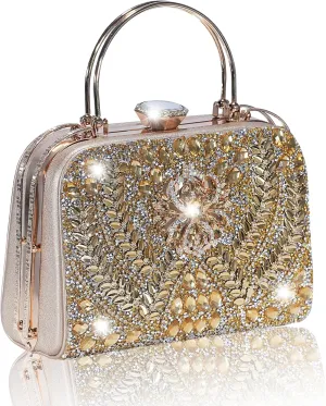 Women Rhinestone Evening Clutch Purses Diamond Handbag Weddings Formal Bag Party Sparkly Crystal Purse