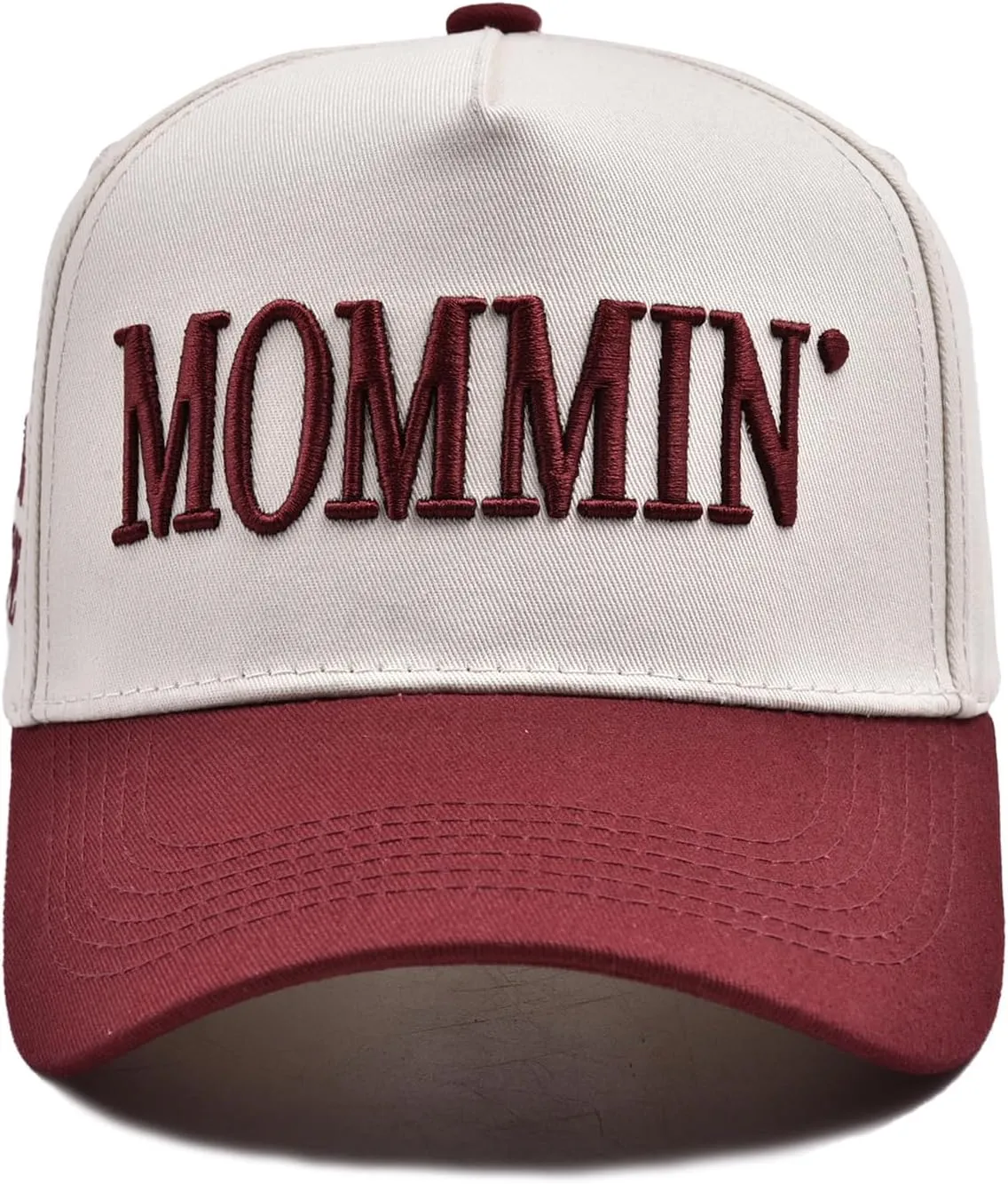 Womens Baseball Caps Casual Mommin Embroidery Letters Trucker Hat Adjustable Ponytail Baseball Hat for Streetwear