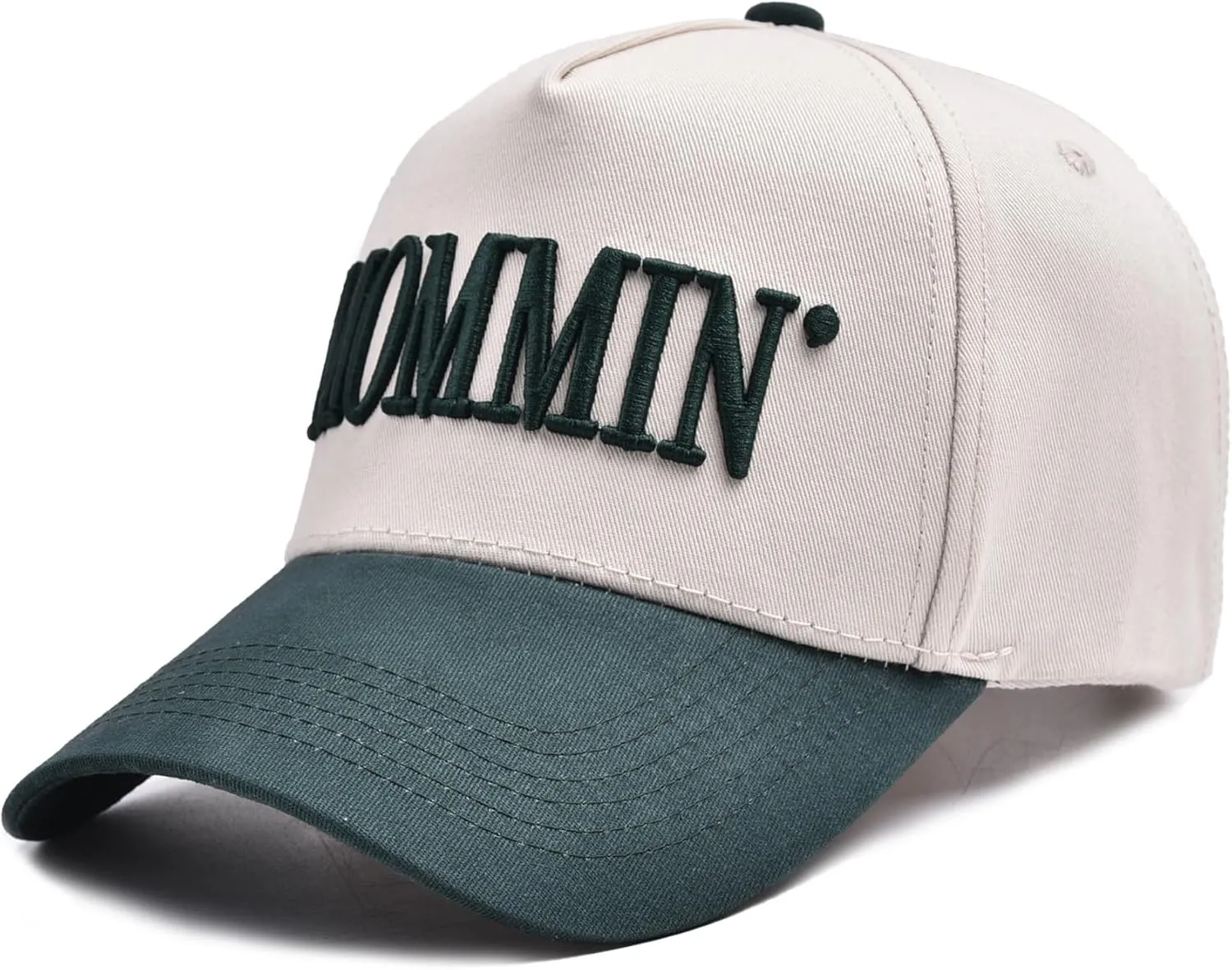 Womens Baseball Caps Casual Mommin Embroidery Letters Trucker Hat Adjustable Ponytail Baseball Hat for Streetwear