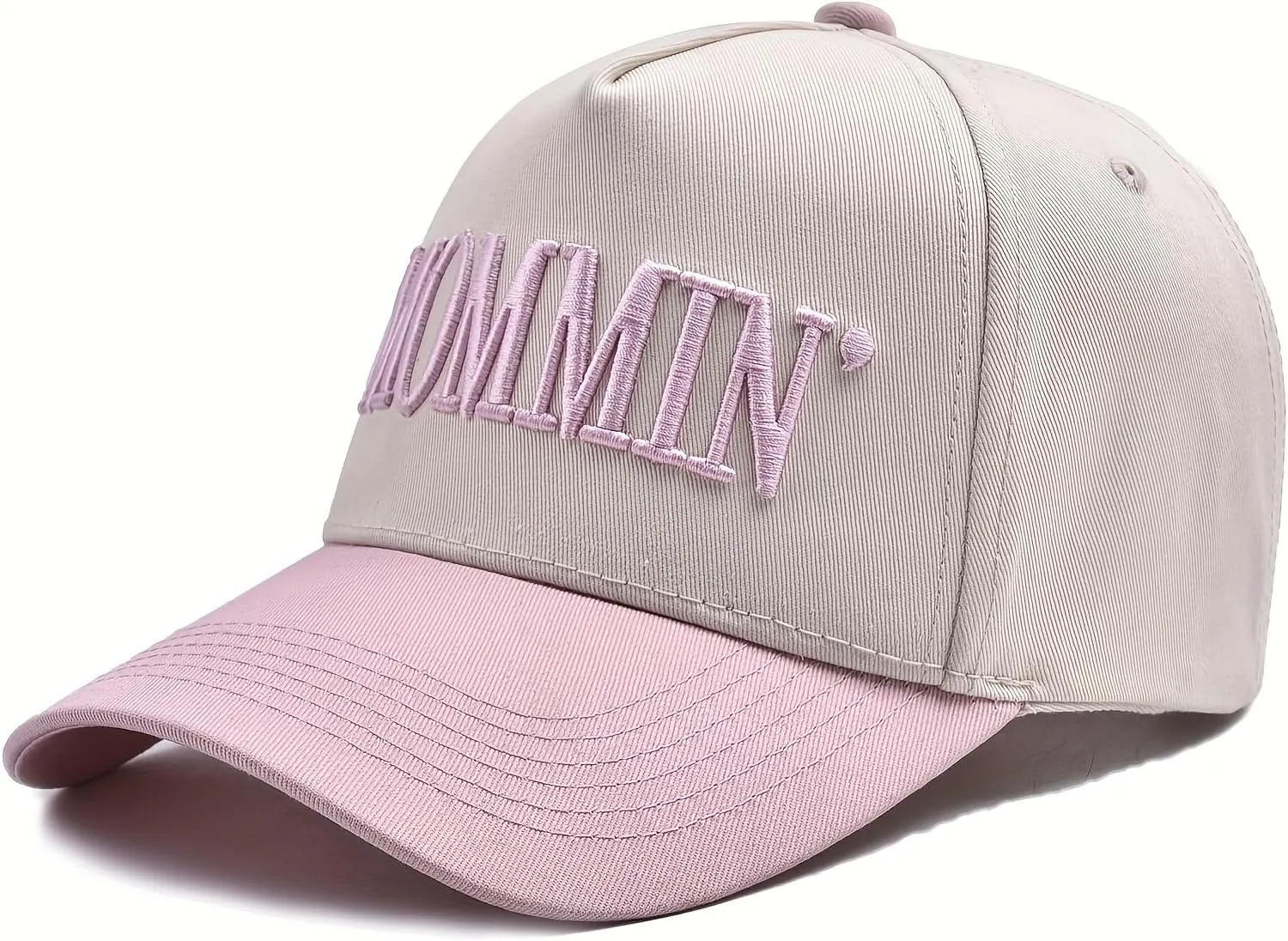 Womens Baseball Caps Casual Mommin Embroidery Letters Trucker Hat Adjustable Ponytail Baseball Hat for Streetwear