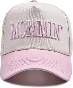 Womens Baseball Caps Casual Mommin Embroidery Letters Trucker Hat Adjustable Ponytail Baseball Hat for Streetwear