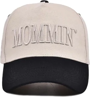 Womens Baseball Caps Casual Mommin Embroidery Letters Trucker Hat Adjustable Ponytail Baseball Hat for Streetwear