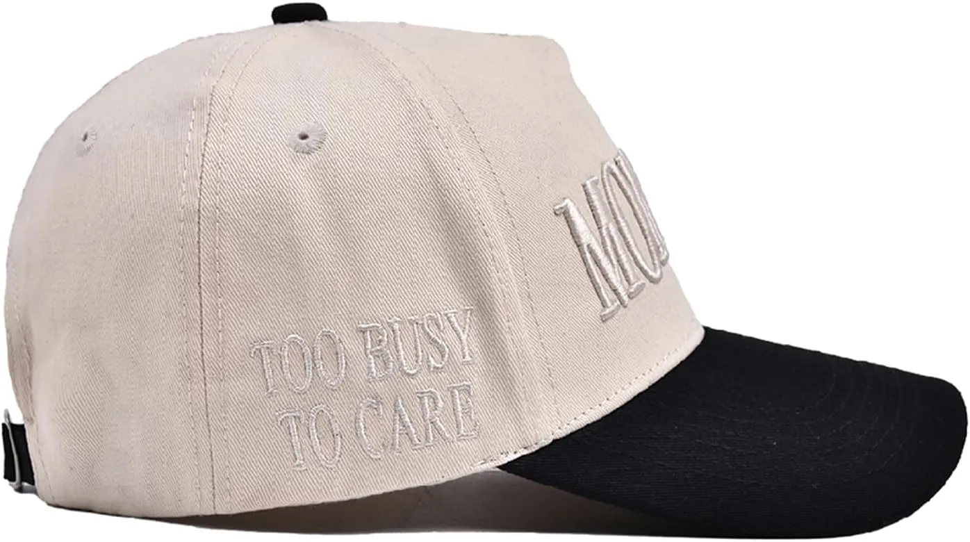 Womens Baseball Caps Casual Mommin Embroidery Letters Trucker Hat Adjustable Ponytail Baseball Hat for Streetwear