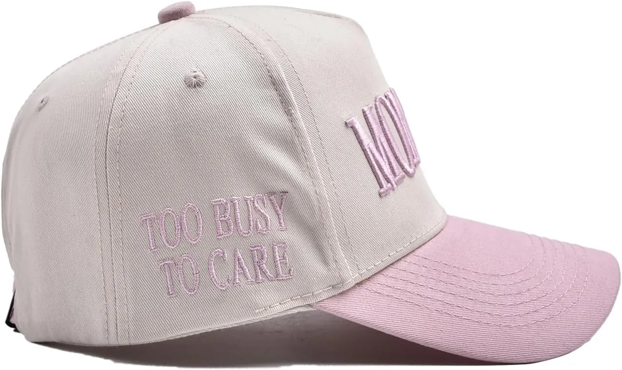 Womens Baseball Caps Casual Mommin Embroidery Letters Trucker Hat Adjustable Ponytail Baseball Hat for Streetwear
