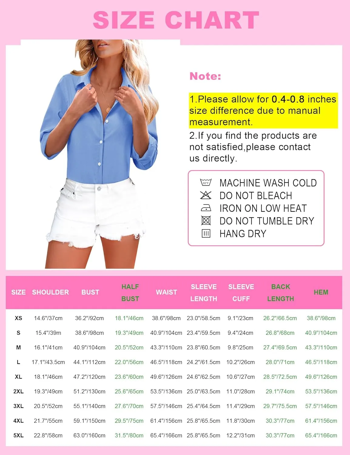 Womens Button Down Shirts Cotton Dress Shirt Stretch Oxford Shirt Long Sleeve Boyfriend Collared Wrinkle Free Blouse Top