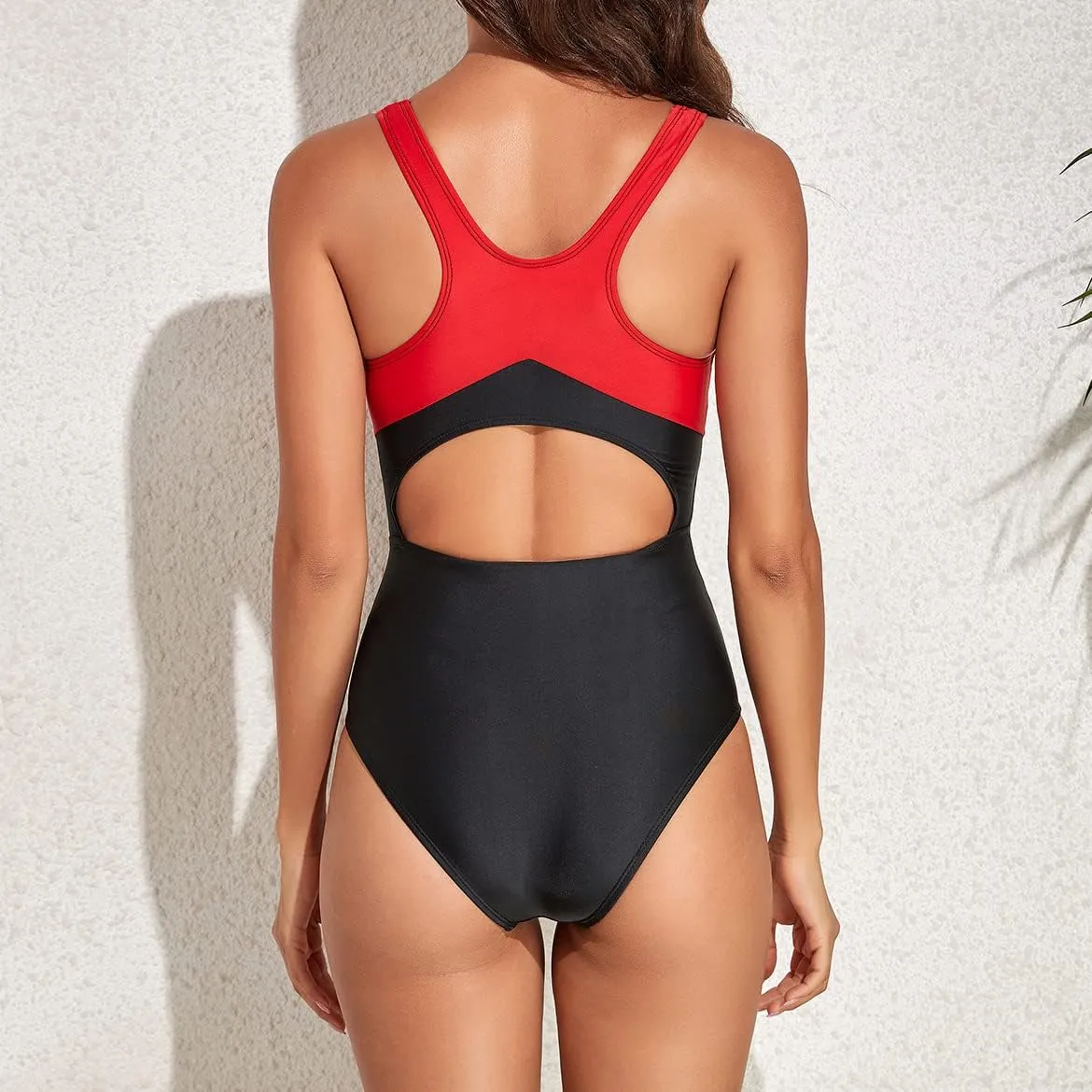 Women's Cutout Racerback Active Sports Athlect One Piece Swimsuit