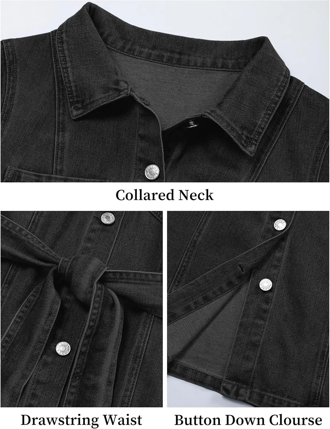 Women's Denim Dress Short Sleeve Jean Dress Button Down Babydoll Denim Shirt Dresses with Pocket 2025 Outfits