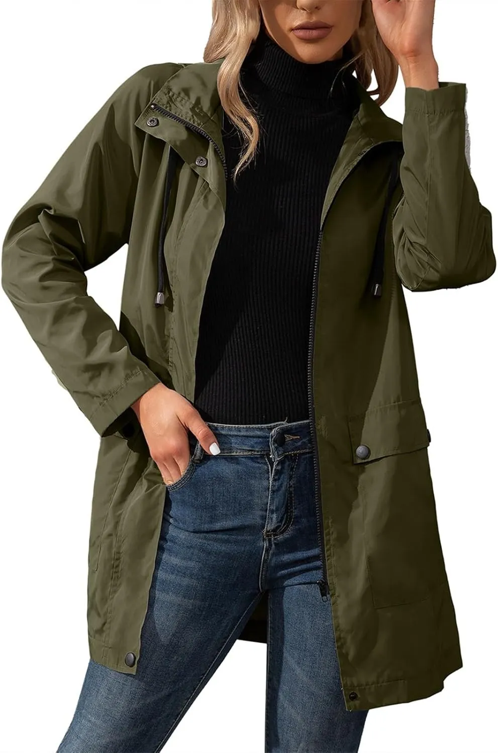 Women's Double Breasted Long Trench Coat 2024 Windproof Classic Lapel Windbreaker Jackets Stylish Loose Overcoat Outerwear