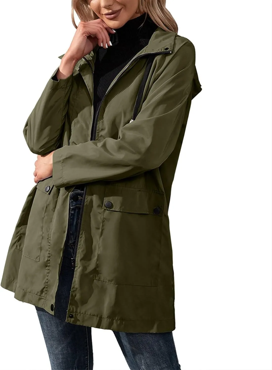 Women's Double Breasted Long Trench Coat 2024 Windproof Classic Lapel Windbreaker Jackets Stylish Loose Overcoat Outerwear