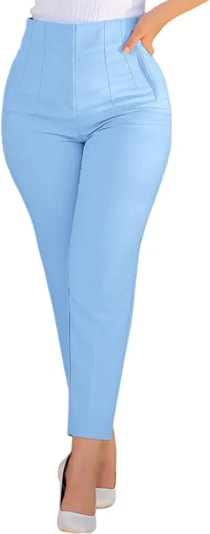 Womens Dress Pants High Waist Stretchy Professional Formal Work Business Office Casual Pull On Trousers Slacks