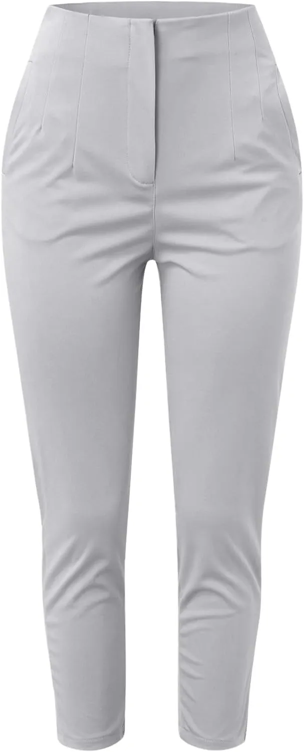 Womens Dress Pants High Waist Stretchy Professional Formal Work Business Office Casual Pull On Trousers Slacks