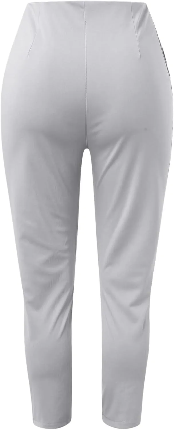 Womens Dress Pants High Waist Stretchy Professional Formal Work Business Office Casual Pull On Trousers Slacks