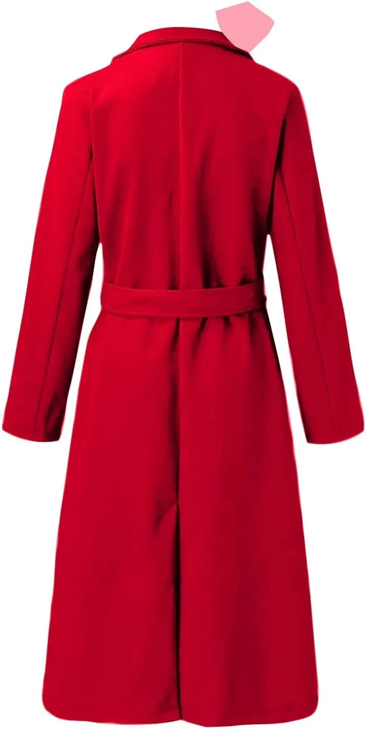 Women's Faux Wool Coat Blouse Thin Coat Trench Long Jacket Ladies Slim Long Belt Wool Hiking Winter Jackets
