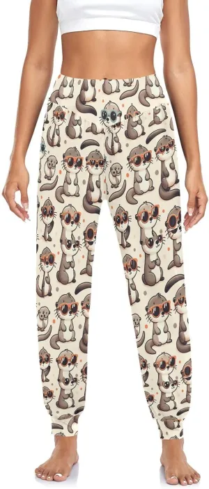Women's Harem Pant Otter-Wearing-Sunglasses Yoga Boho Trousers Summer Beach Pant Jogger Pant Sweatpant