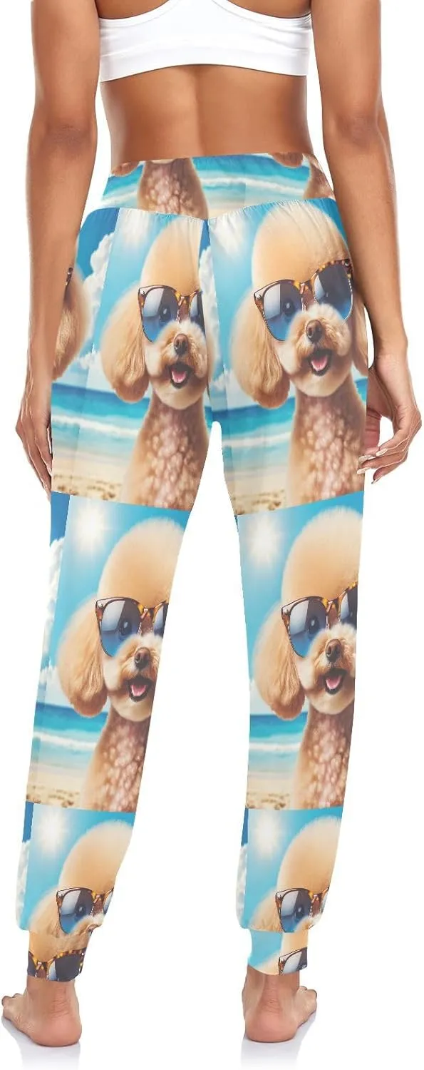 Women's Harem Pant Sunglasses-Beach-Poodle Yoga Boho Trousers Summer Beach Pant Jogger Pant Sweatpant