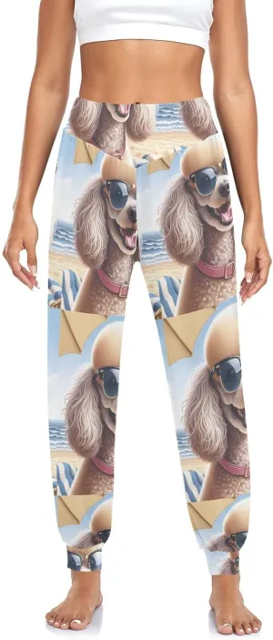 Women's Harem Pant Sunglasses-Holiday-Poodle Yoga Boho Trousers Summer Beach Pant Jogger Pant Sweatpant