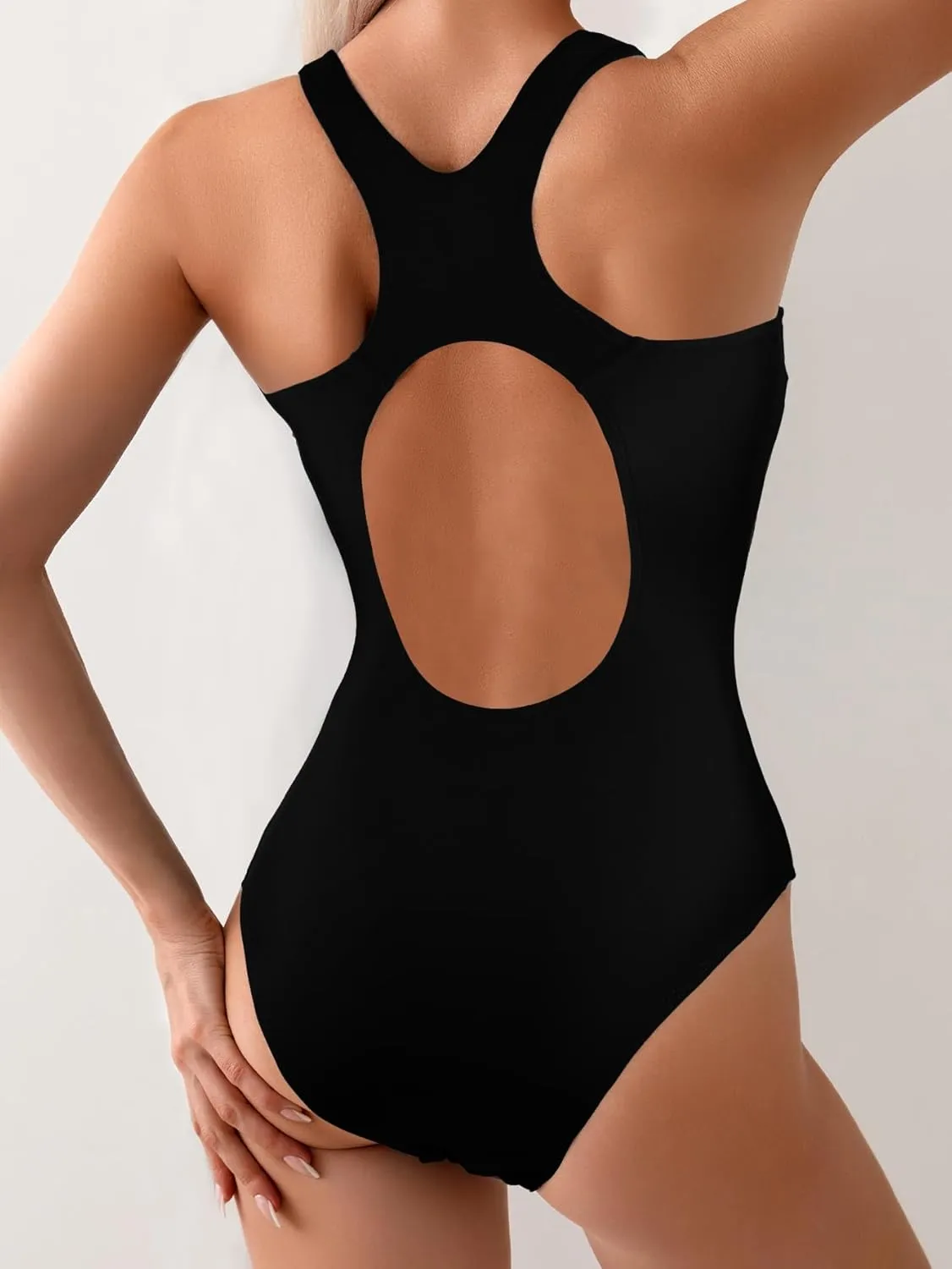 Women's One Piece Swimsuit Sporty Swimsuit for Women Tummy Control Swimwear Racerback Athletic Full Coverage Bathing Suit