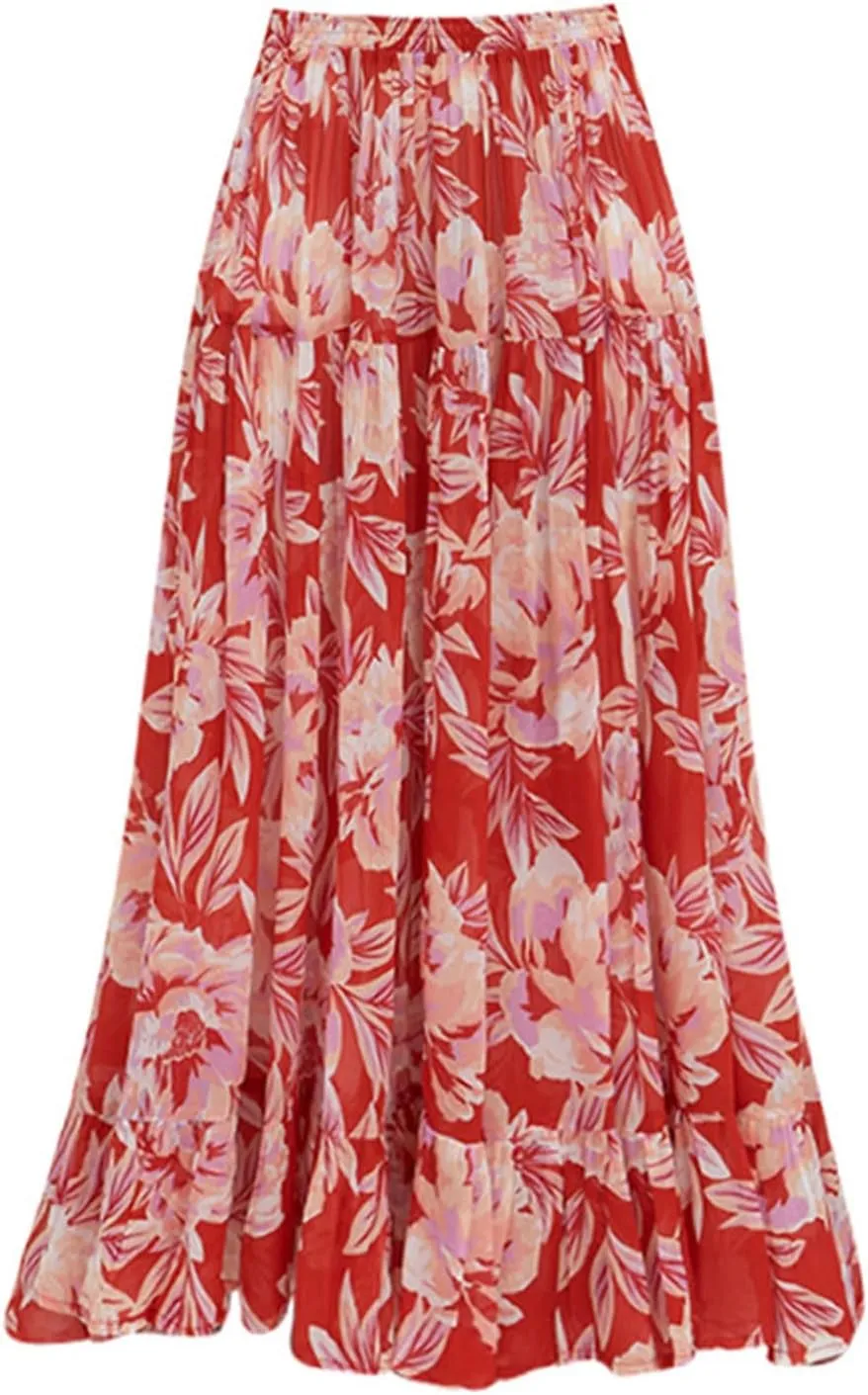 Women's One Piece Swimsuit Tummy Control Bathing Suit with Beach Cover up Wrap Skirt Two Piece Floral Printed Swimwear