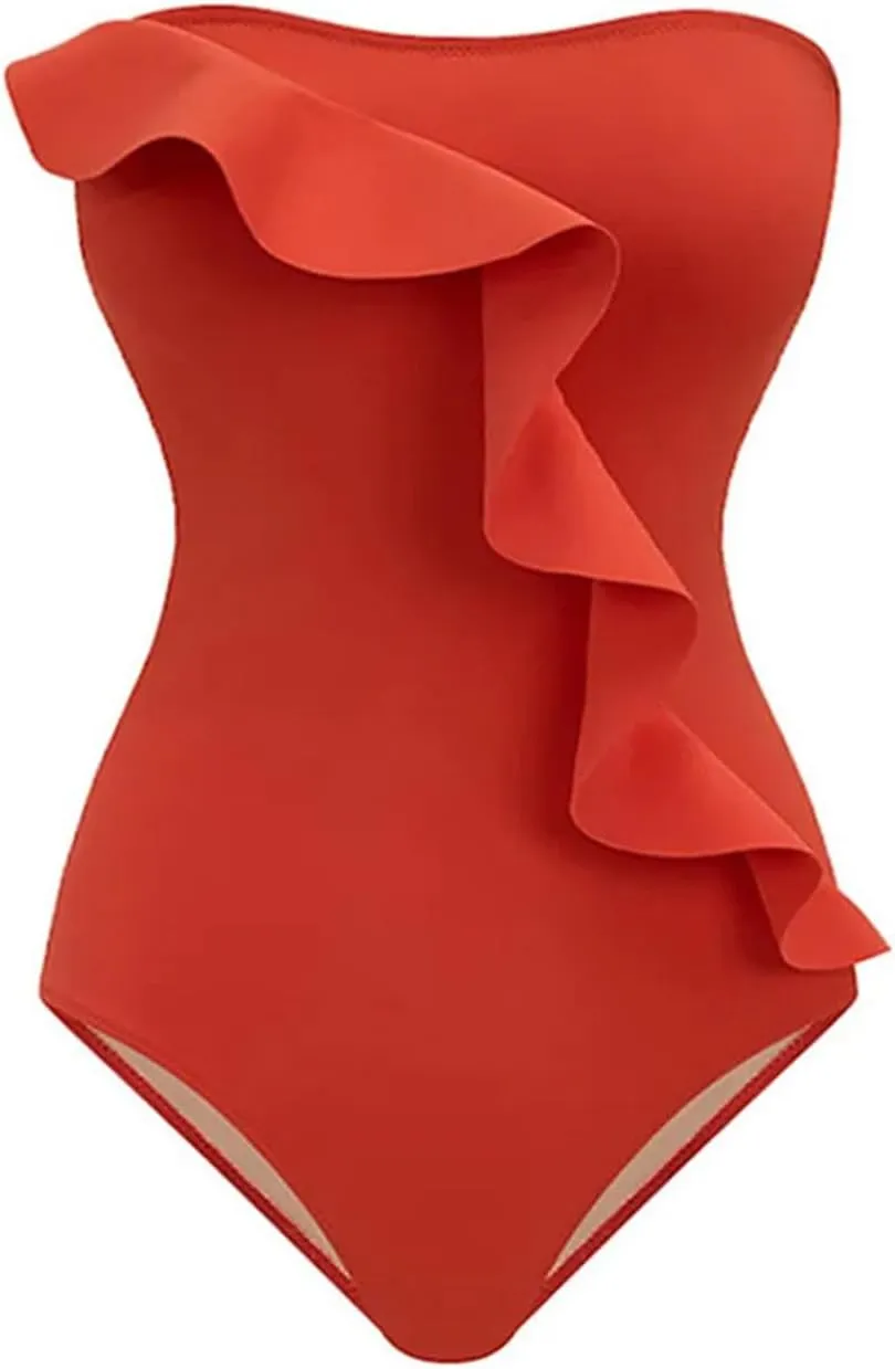 Women's One Piece Swimsuit Tummy Control Bathing Suit with Beach Cover up Wrap Skirt Two Piece Floral Printed Swimwear